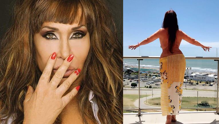 Moria se animó al topless en Mar del Plata.