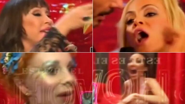 Moria vs. Ritó. Nacha vs. Mora Godoy. Dos de las tantas rivalidades surgidas durante el Bailando. (Capturas: El Trece)