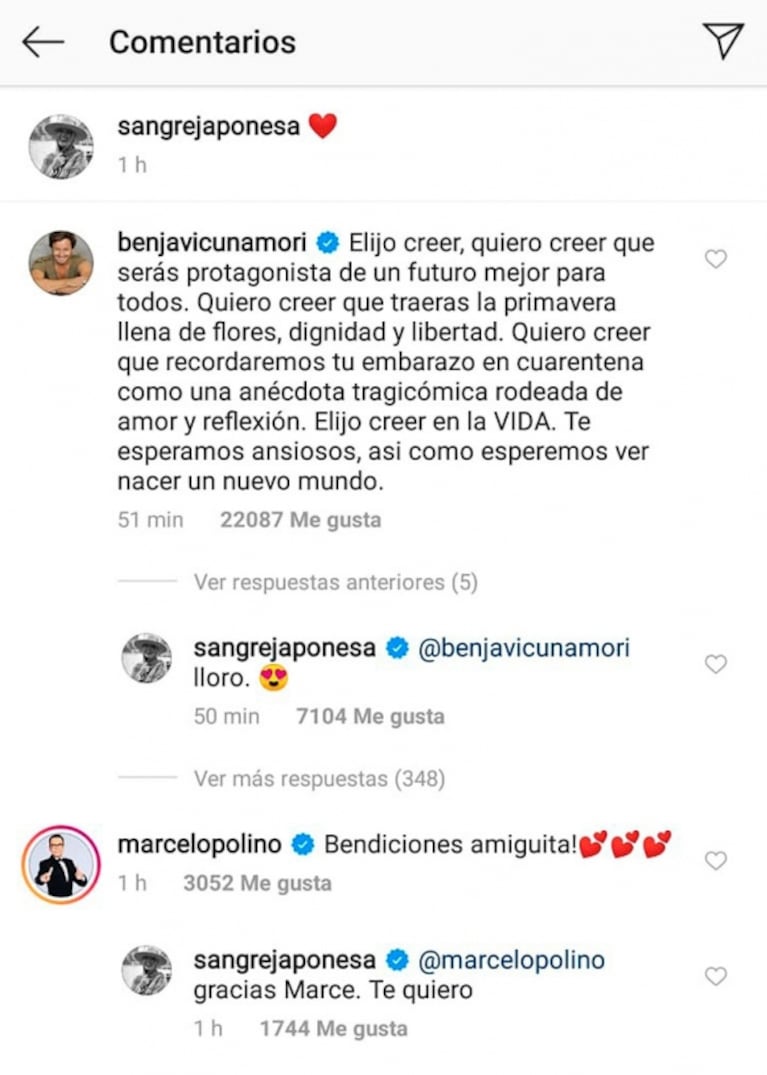 ¡Mucho amor! Los mensajes de los famosos a la China Suárez, tras la confirmación de su comentado embarazo
