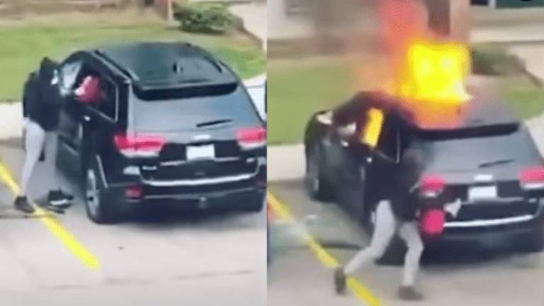 Mujer incendia el auto de su novio por supuesta infidelidad y se quema la cara