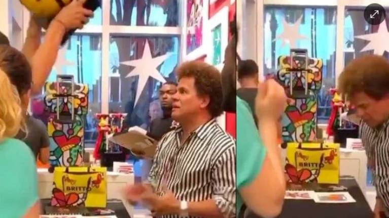 Mujer rompe obra de artista en su cara tras maltrato a sus empleados