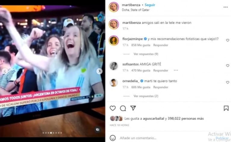 Mundial Qatar 2022: el video viral de la youtuber Marti Benza en pleno partido de Argentina y Polonia que revolucionó las redes