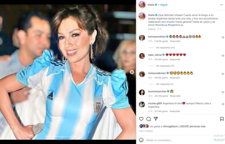 Mundial Qatar 2022: los famosos internacionales que festejaron la victoria de Argentina frente a Francia