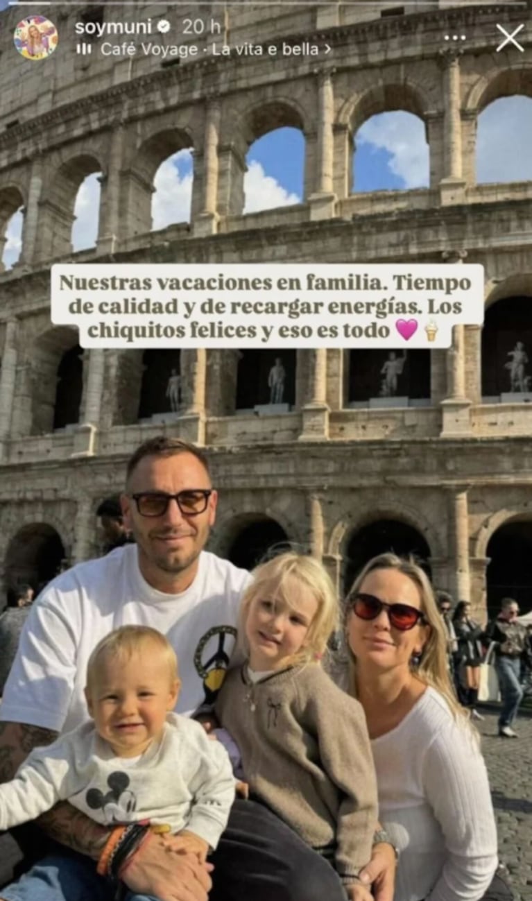 Muni Seligmann y su familia viajaron a Europa luego del accidente de su bebé: “Recargar energías” | Créditos: Instagram @soymuni