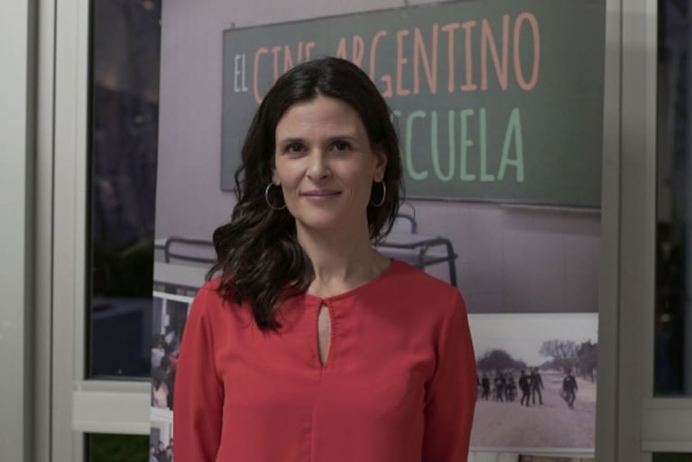 Muriel Santa Ana en la presentación del documental "El cine argentino va a la escuela"
