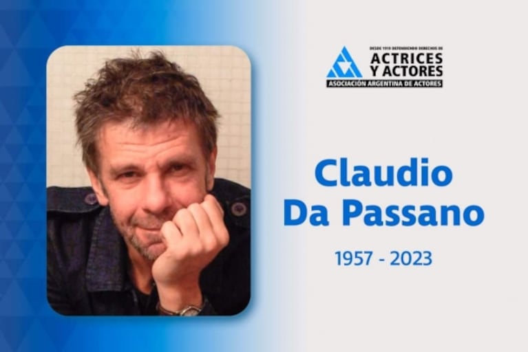 Murió Claudio Da Passano, actor de Argentina, 1985