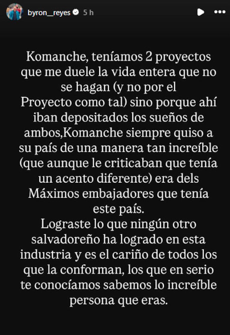 Murió El Komanche, el streamer salvadoreño tenía 30 años (Intsgram)