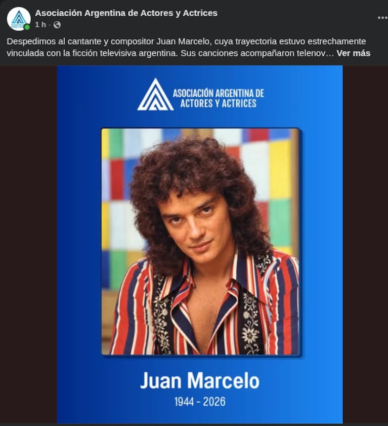 Murió Juan Marcelo, la histórica voz del dúo Juan y Juan que marcó una época. Crédito: Instagram