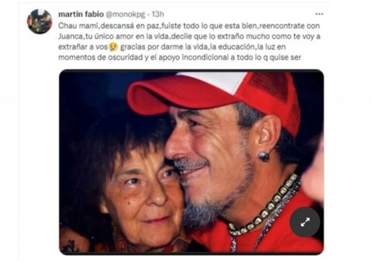 Murió la madre del Mono de Kapanga: el conmovedor mensaje del cantante