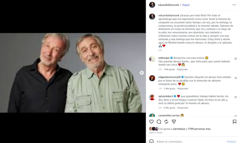 Murió Luis Brandoni a los 86 años: así lo despidieron los famosos (Foto de Instagram)