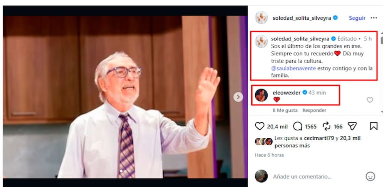 Murió Luis Brandoni a los 86 años: así lo despidieron los famosos (Foto de Instagram)