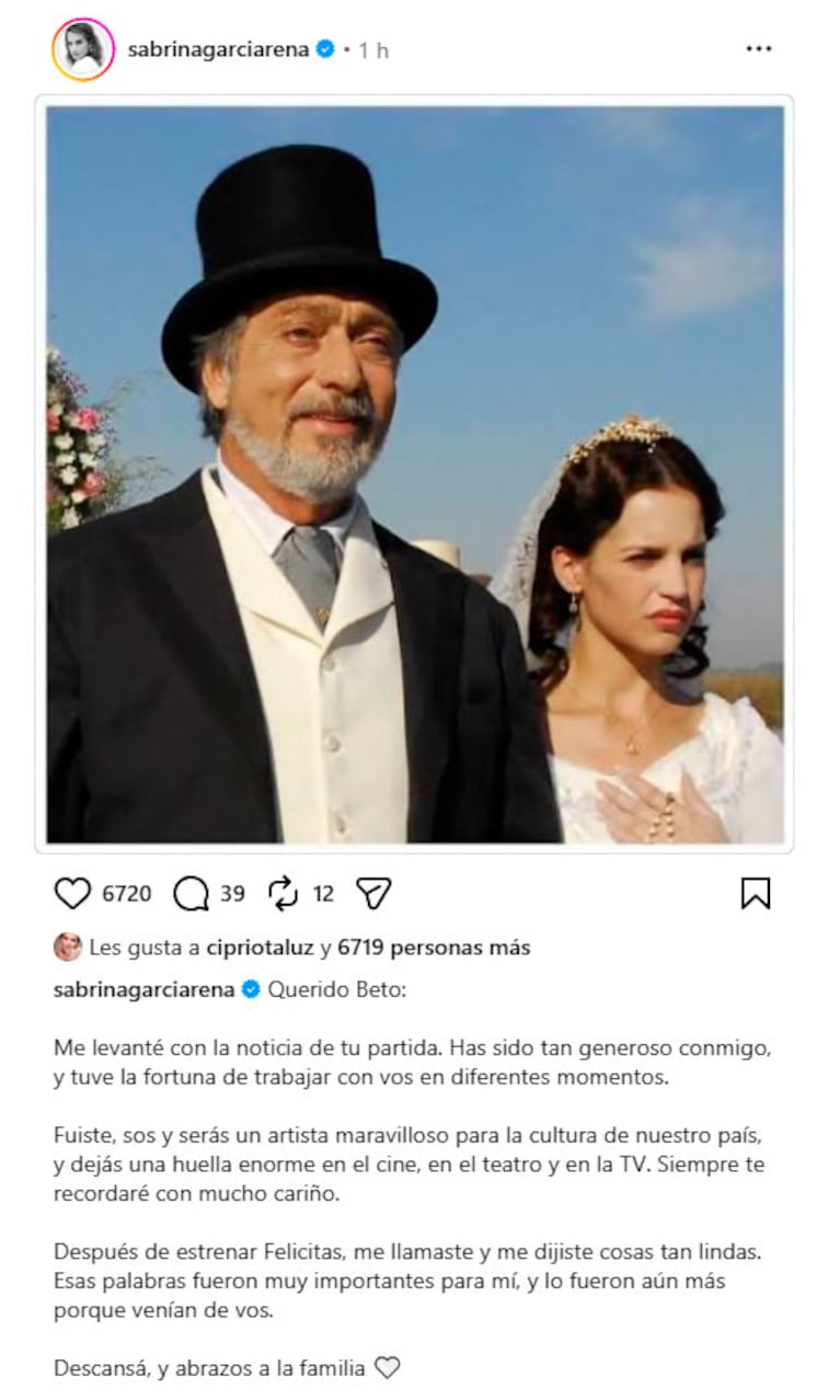Murió Luis Brandoni a los 86 años: así lo despidieron los famosos (Foto de Instagram)