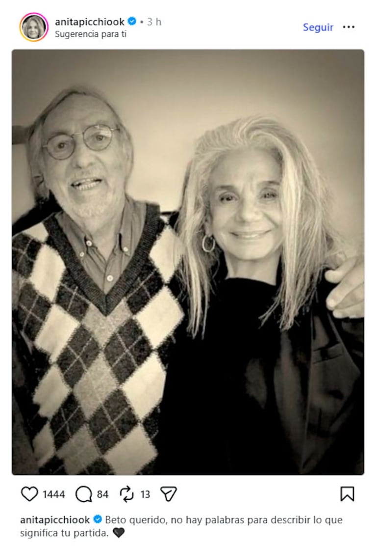 Murió Luis Brandoni a los 86 años: así lo despidieron los famosos (Foto de Instagram)