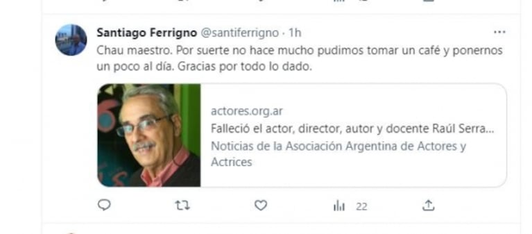 Murió Raúl Serrano, maestro de actores en Argentina