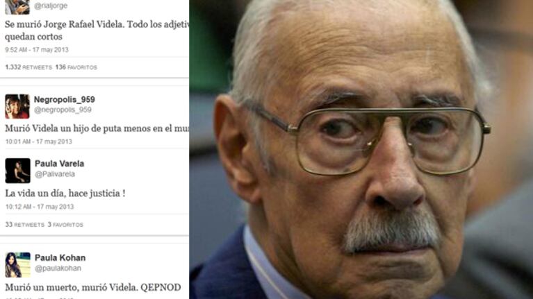 Murió Videla: los famosos se pronunciaron en Twitter.