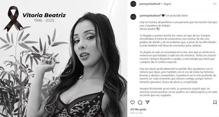 Murió Vitoria Beatriz a los 28 años, actriz brasileña de cine para adultos. Crédito:  (Foto: Instagram)