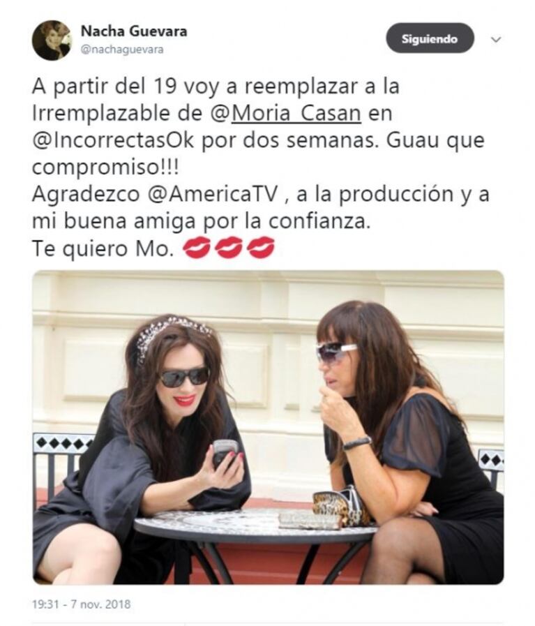 Nacha Guevara reemplazará a Moria Casán en Incorrectas durante sus vacaciones