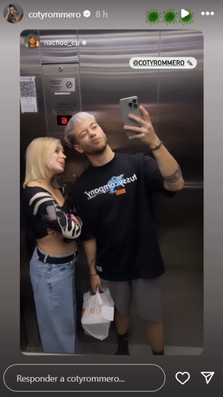Nacho Castañares subió una pícara foto con Coti Romero y potenció el rumor de romance
