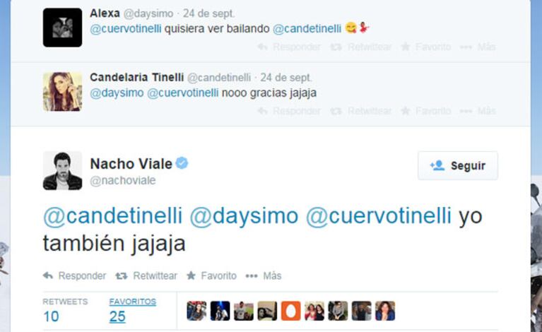Nacho Viale se tomó con humor la idea de que Cande se incorpore al Bailando (Fotos: Web). 
