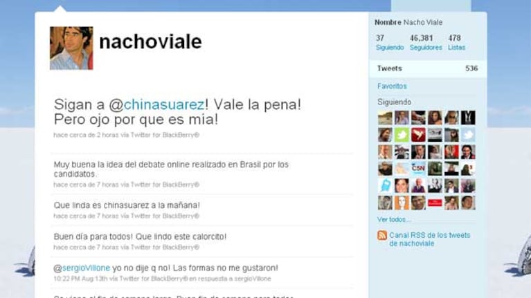 Nacho Viale, un romanticón: piropea a su novia por Twitter
