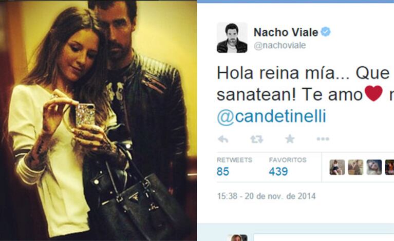 Nacho Viale y una romántica desmentida de crisis (Fotos: Twitter). 