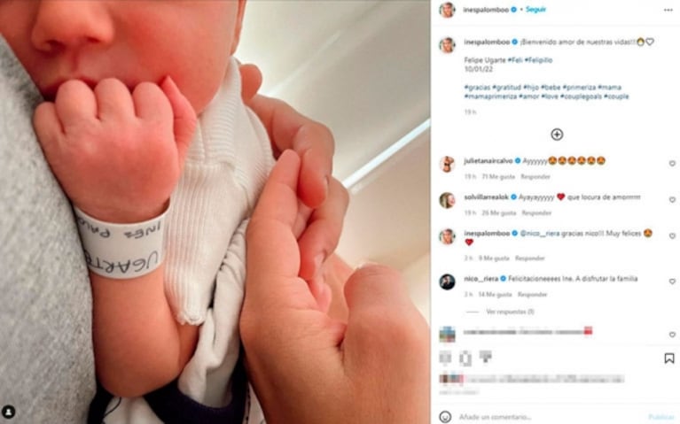 Nació el hijo de la actriz Inés Palombo: "Bienvenido amor de nuestras vidas"