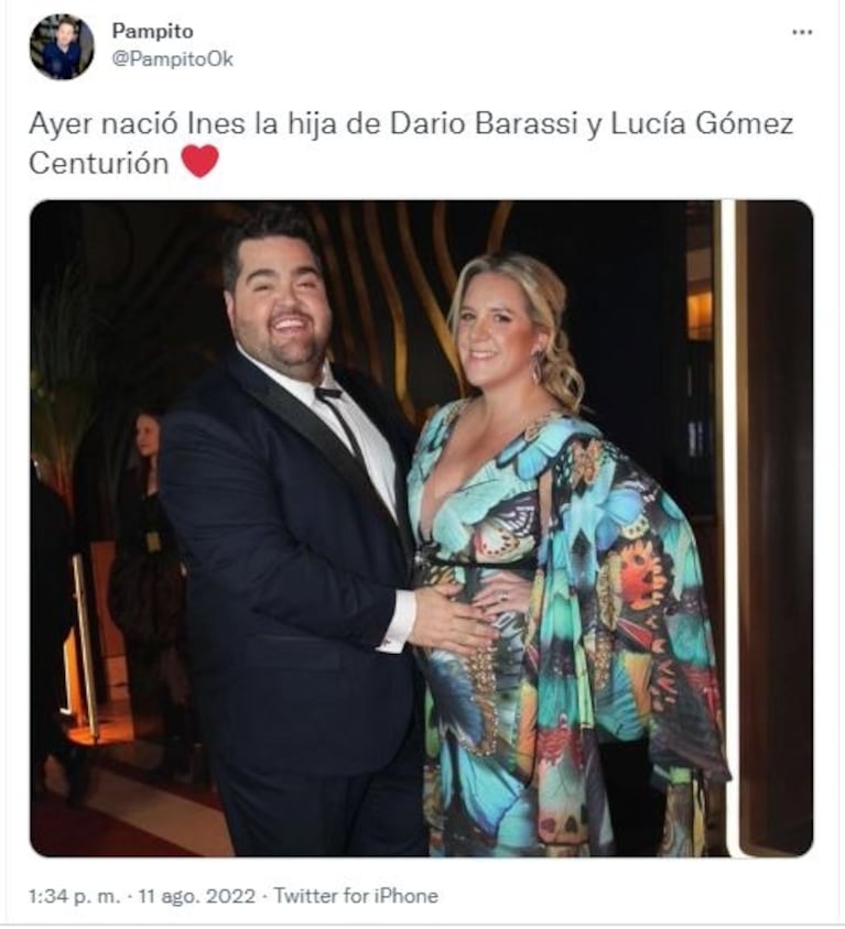 Nació Inés, la segunda hija de Darío Barassi y Lucía Gómez Centurión