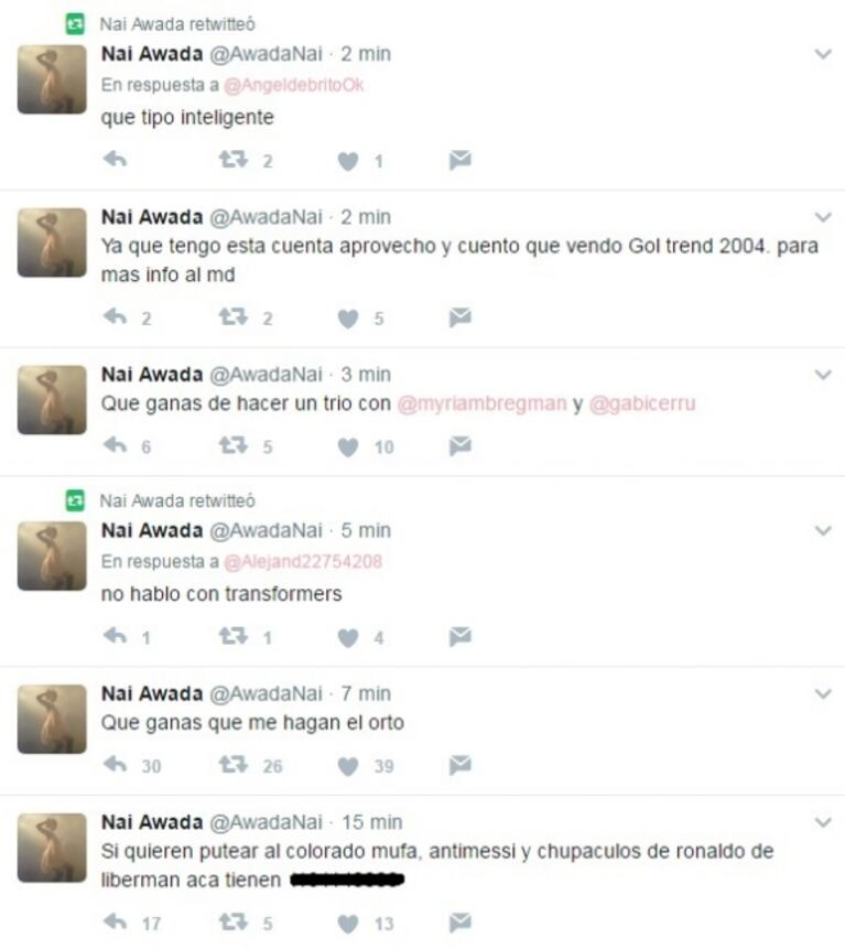 Nai Awada, tras sufrir el hackeo de su cuenta de Twitter: "Ya la recuperé, pero perdí mis seguidores"