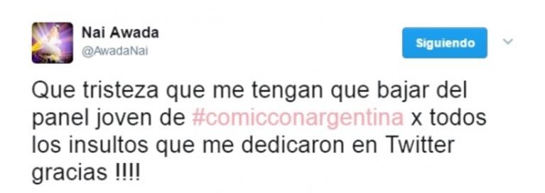 Naiara Awada acusó haber perdido un trabajo por los fuertes insultos que recibe en Twitter: su descargo