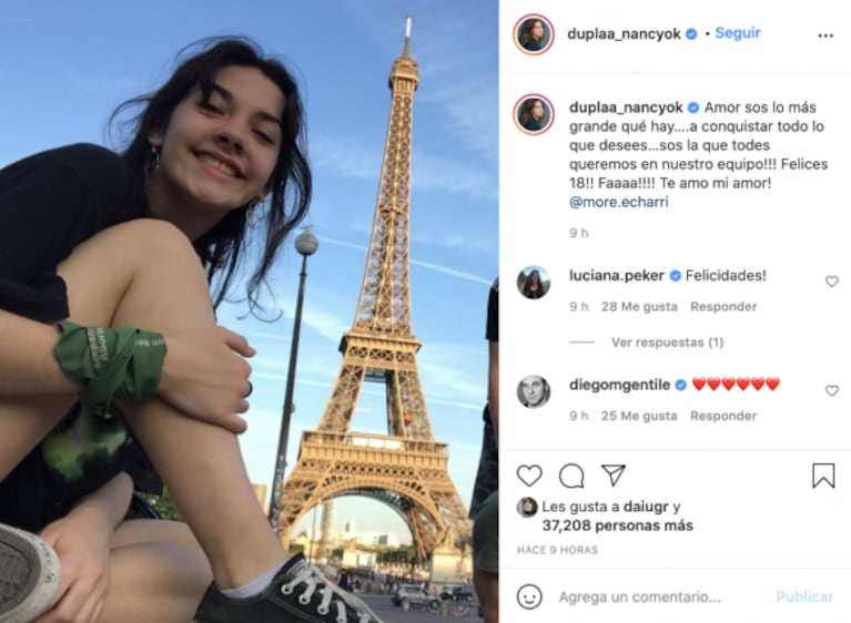 Nancy Dupláa le dedicó un saludo súper tierno a su hija Morena por sus 18 años: "Sos lo más grande que hay"