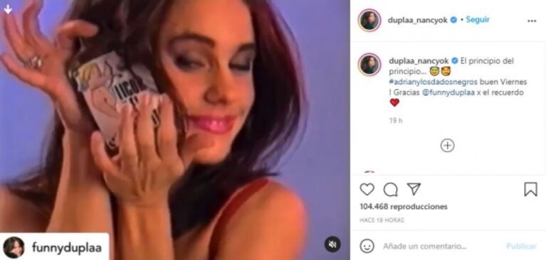 Nancy Dupláa recordó con un video retro sus inicios como protagonista de un videoclip: "El principio del principio"