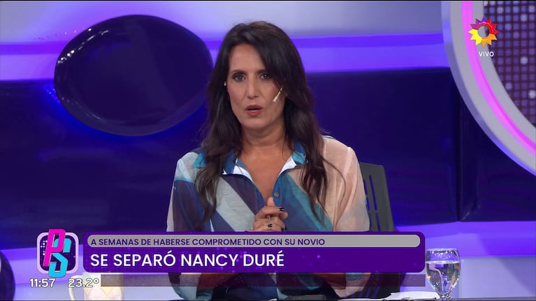 Nancy Duré habló de su separación de su novio (Foto: captura de eltrece).