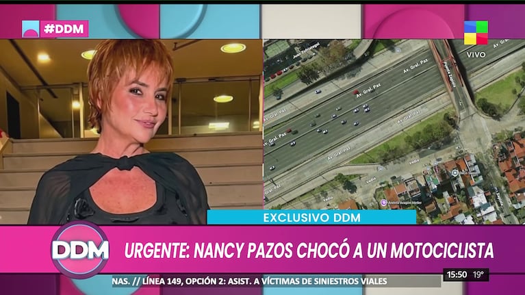 Nanzy Pazos  tuvo un incidente vial (Foto: captura de América).