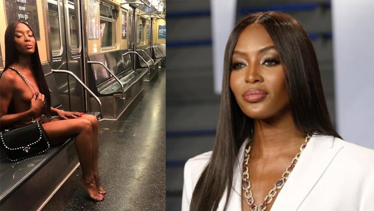 Naomi posó desnuda en el subte para protagonizar una campaña.