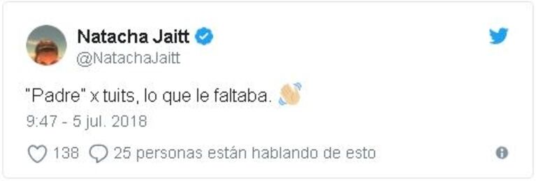 Natacha Jaitt apuntó contra Rial en Twitter tras el descargo del conductor sobre la internación de Morena