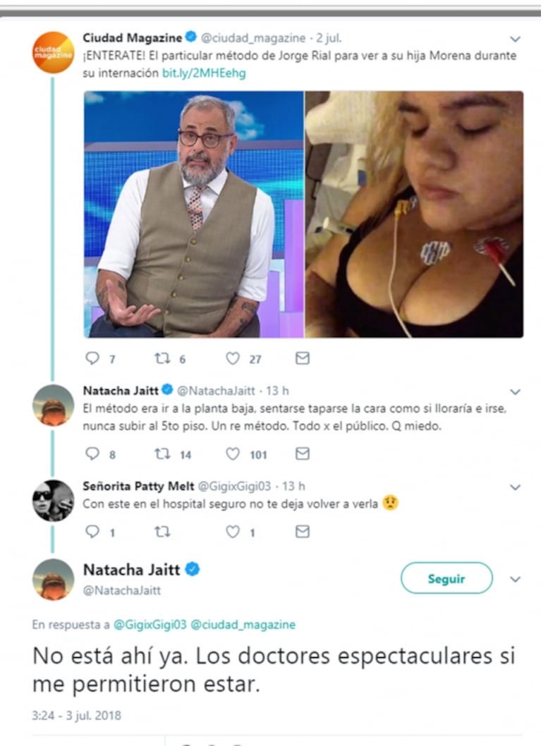 Natacha Jaitt, muy picante tras el descargo de Jorge Rial sobre Morena: "¿Tan enfermo de la mentira estás?"
