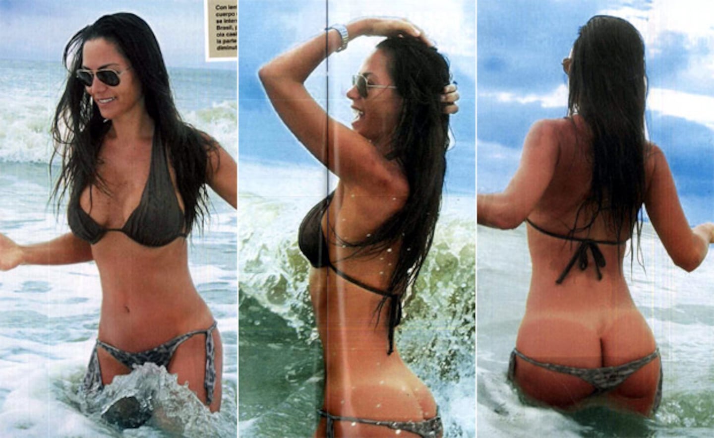 Natalia Fassi y su descuido hot en el mar. (Foto: revista Caras)