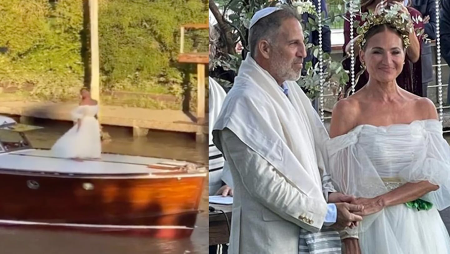 Natalia Lobo compartió las fotos de su casamiento por dentro: llegó en barco y lució un vestido con inspiración celta.