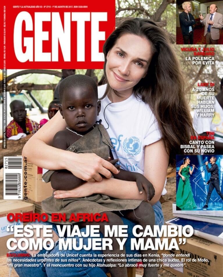 Natalia Oreiro, tapa de la revista Gente, en un viaje transformador a Kenia: "Un niño indefenso es eso en Nairobi o en Chaco; nadie es ajeno a su dolor"