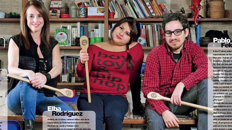 Natalie, Pablo y Elba, los finalistas de MasterChef. (Foto: Gente)