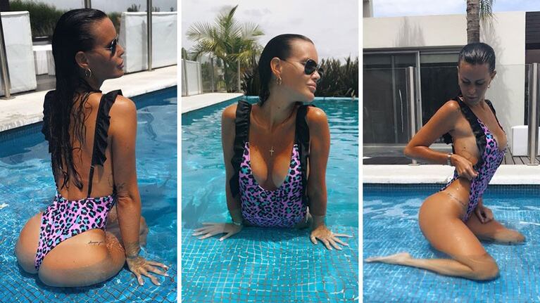 Natalie Weber lució sus curvas con una malla enteriza súper cavada. (Foto: Instagram)