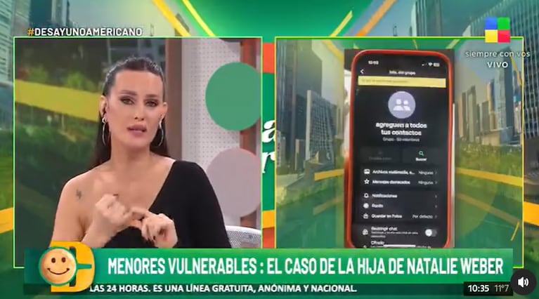 Natalie Weber reveló que su hija cayó en un chat de pedofilia: su testimonio