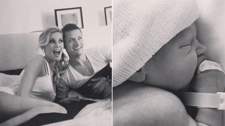 Natalie Weber y Mauro Zárate fueron papás de Rocco. Fotos: Instagram.