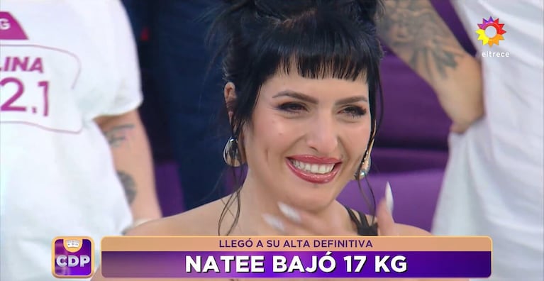 Natee cuando recibió el alta en Cuestión de peso