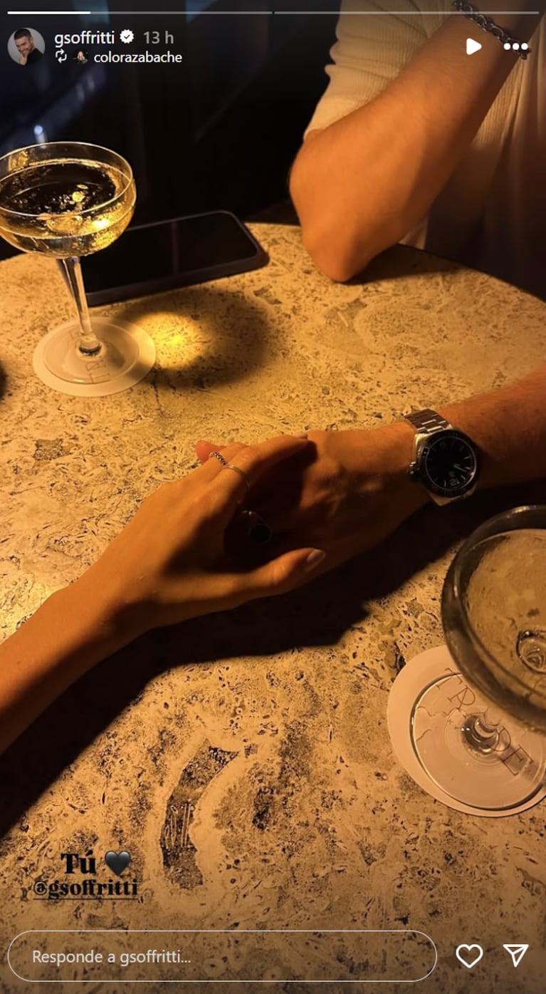 Nathalia, la novia de Gastón, compartió una foto con él en una cita. Foto: IG | colorazabache