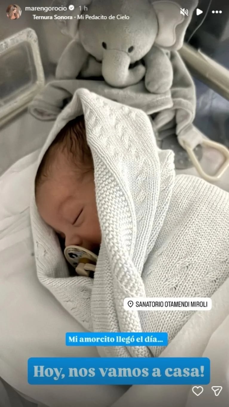 Navidad especial para Rocío Marengo: su bebé recibió el alta y volvió a casa. Crédito: Instagram