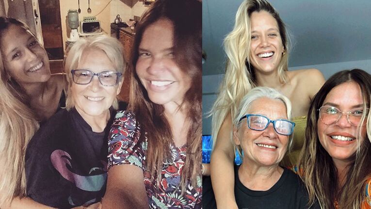 Naza se mostró feliz con su hija y su mamá.