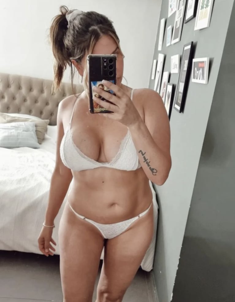 Nazarena Vélez compartió fotos en ropa interior para hablar de sus complejos: "Mirando cómo se me cae todo"