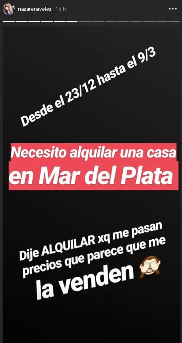 Nazarena Vélez, horrorizada por los precios de Mar del Plata: “Imposible alquilar una casa para ir a trabajar”