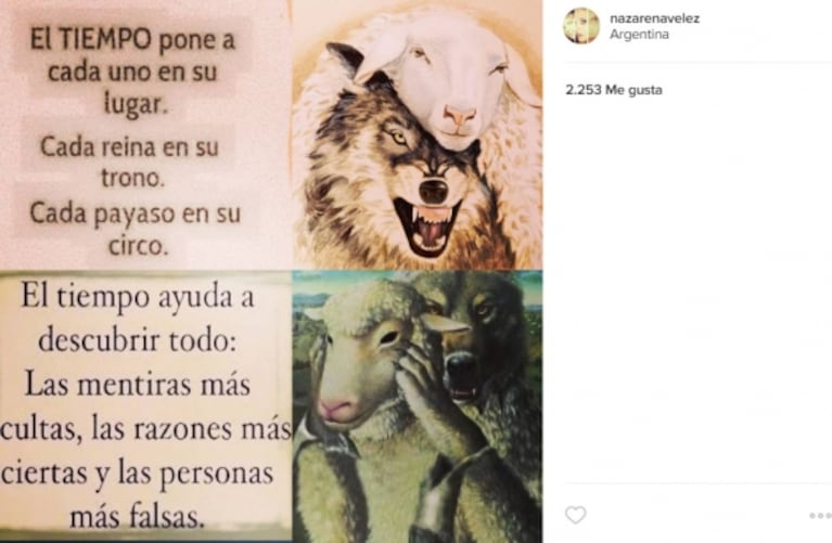 Nazarena Vélez, lapidaria tras el blanqueo amoroso de Fede Bal y Laurita Fernández: "El tiempo ayuda a descubrir todo, las mentiras más ocultas y las personas más falsas"